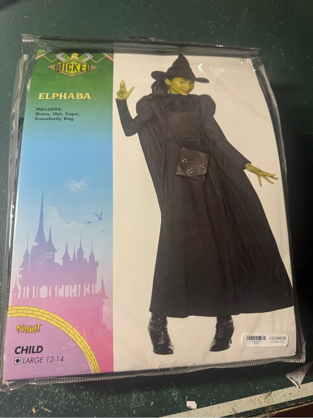 Spirit Halloween Wicked Elphaba Costume - NO HAT - Youth L (12/14)